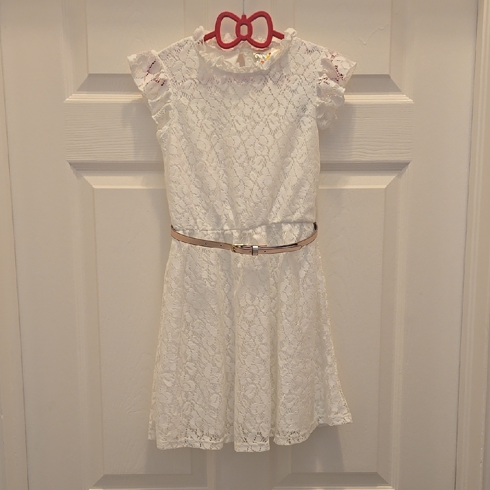 Elegant White Lace Kids Dress